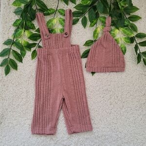 Baby Girl Raspberry Pink Overalls (6-9 Months)
